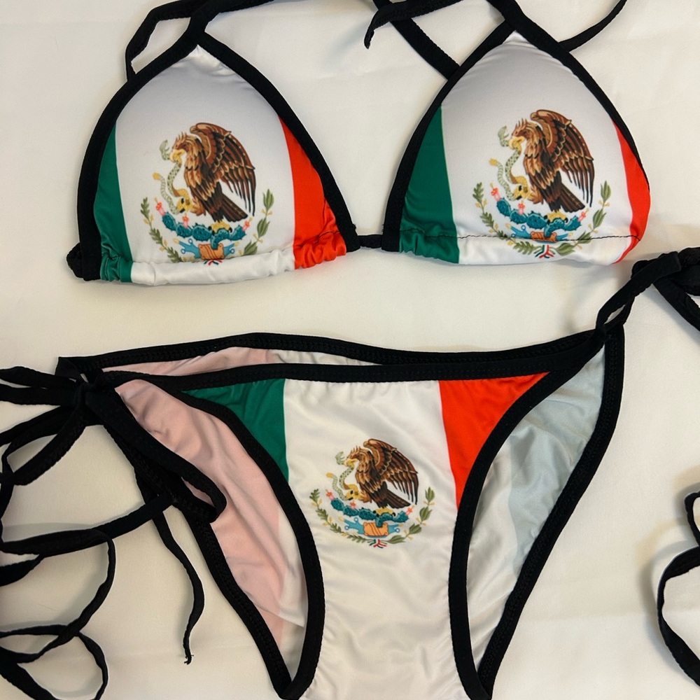 Vibrant Mexican Flag Bikini Set
